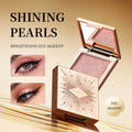 AMG Golden Star Glowing Eyeshadow Palette - 5 Shimmer Shades, Waterproof & Sweatproof, Creamy Formula with Built-in Mirror, High-End Luxury Packaging, Ideal Gift for All Light Beige Tones, Elegant Makeup | Radiant Finish | Shiny Shimmery Effect