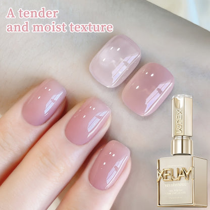 Jelly Gel Nail Polish Set 8 Colors — Summer Ice Transparent Sheer Shades, Glossy Hydrating Formula, LED Lamp Compatible Nail Art Manicure Kit