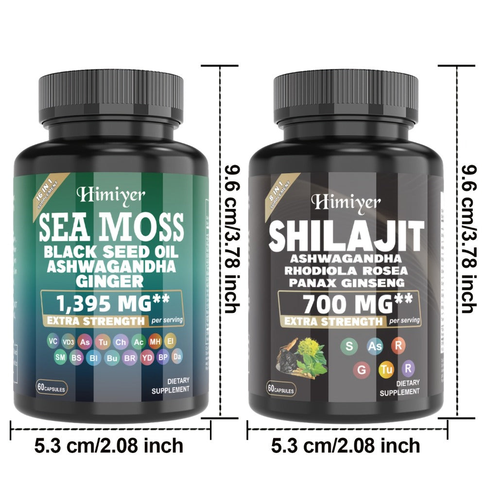2|6pcs=Buy 2 Get 1 Free, Sports Nutrition Bundle Set, Seamoss Southern Drunk Nightonnax Capsules And Shilaijit Capsules Double Power Bundle, Super Golden Combination, Sports Nutrition, Support, Bone Support, Relaxation, Focus
