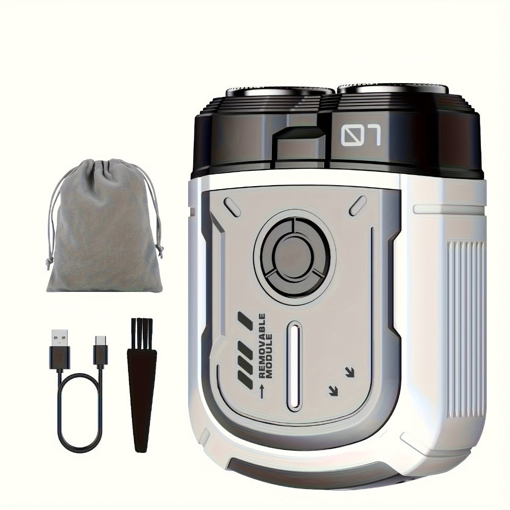 New Mini Version Electric Portable Dual Blade Floating Men'S Electric Shaver, Available In Three Colors, Clean Shaving, USB Charging, Preferred Gift Giving Option