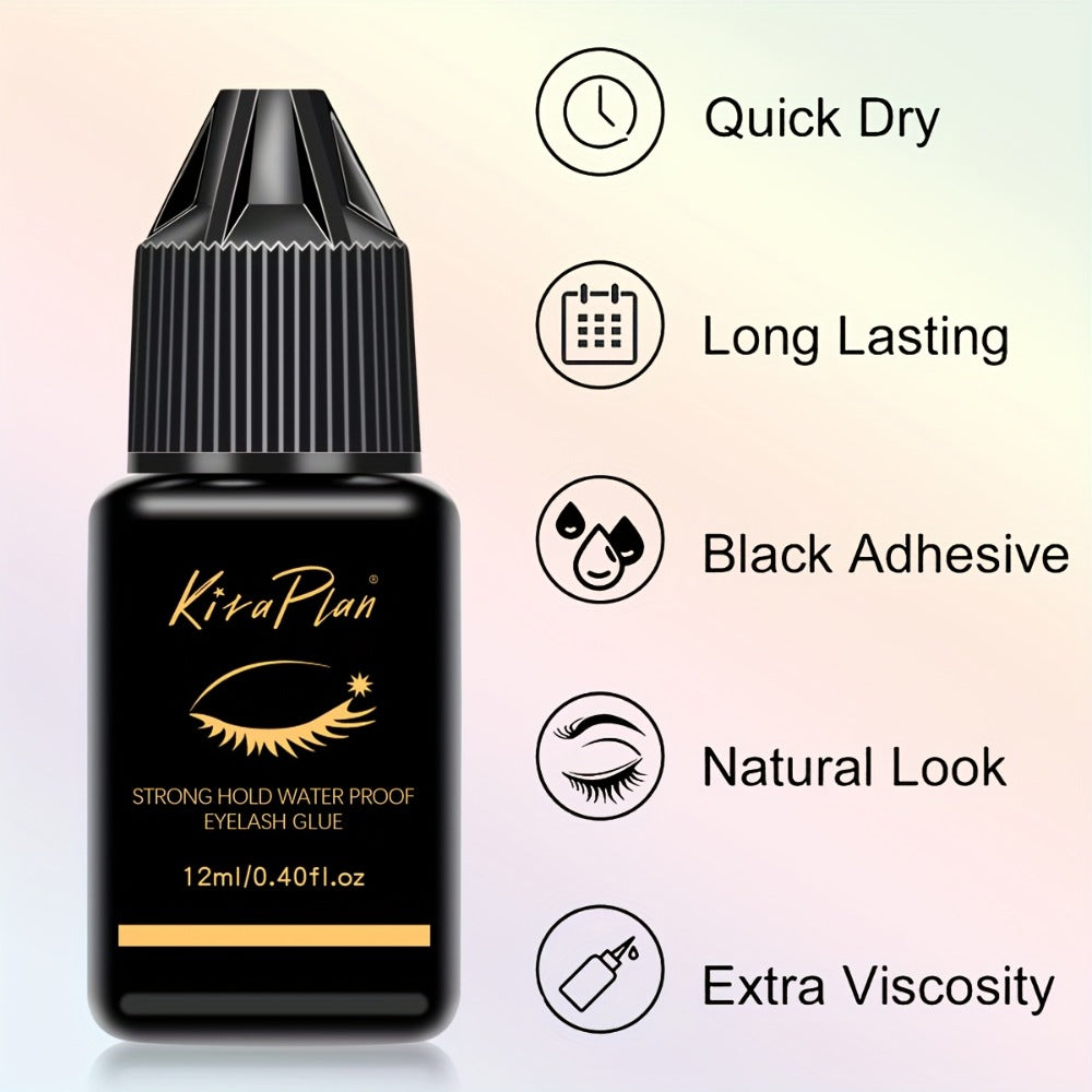 Self-Grafting Eyelash Glue Quick Dry Black Adhesive for Individual Lash Extensions DIY Cluster Application No Smell No Irritation Perfect for Beginner Lash Tech