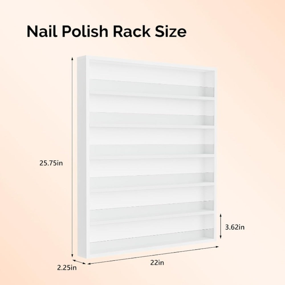 6 Layers/ 10 Layers Nail Polish Rack, Wall Mount Nail Polish Organizer W/ Acrylic Baffle, Salon Display Rack for Home Spa And Nail Studio, Pink/ White/ Black