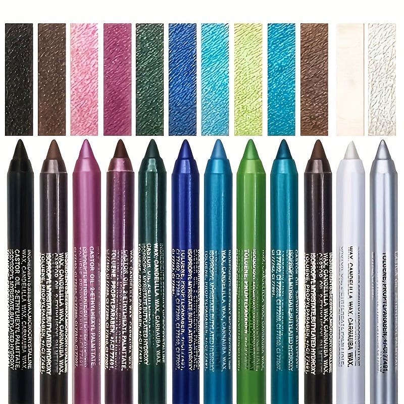 Christmas 12 Eyeliner Pens with Pencil Sharpener Set Makeup Multicolor Eyeliner Pen Set Durable Waterproof And Color Fast Perfect Gift Winter Makeup Valentines Day Gifts