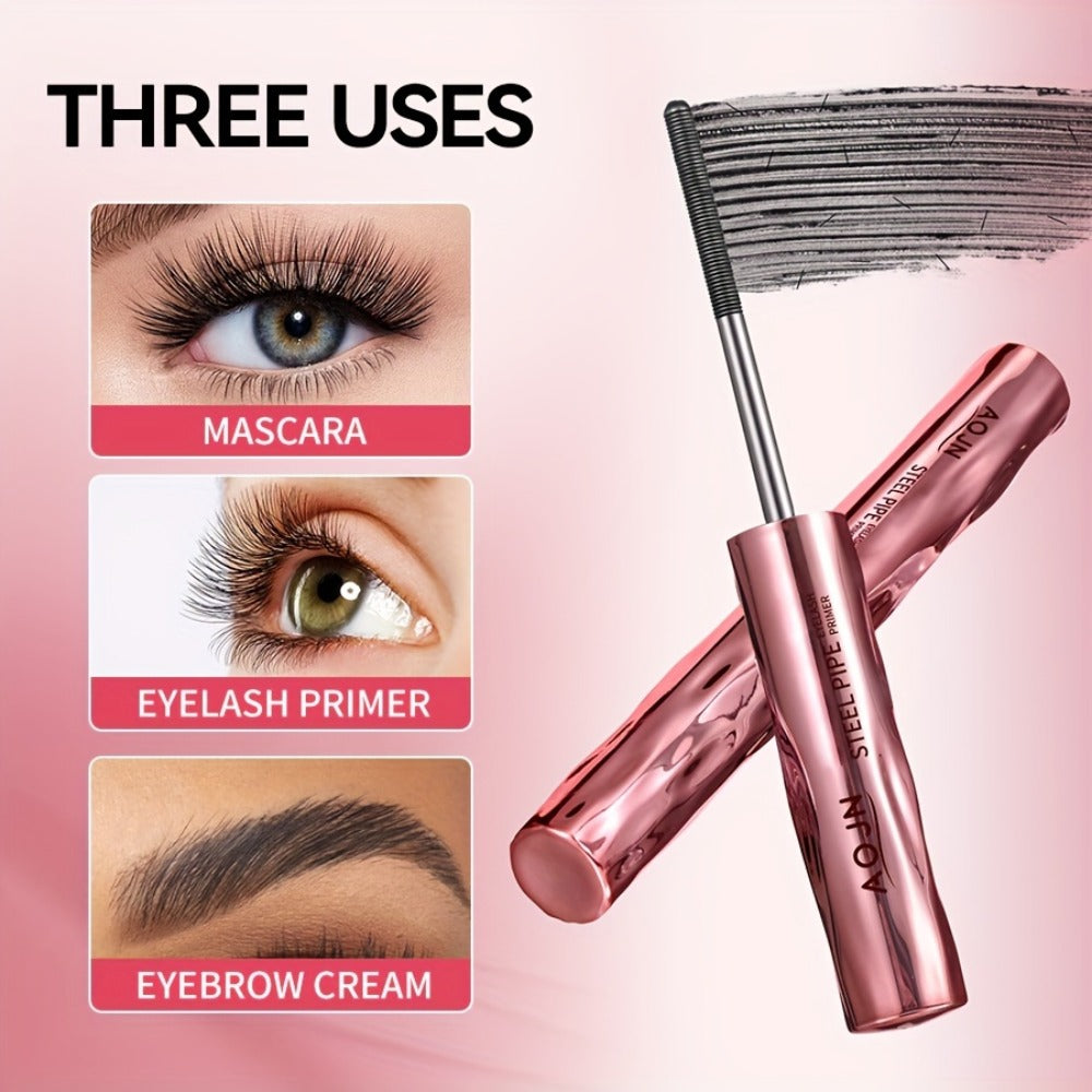 Waterproof Mascara Primer 24-Hour — Smudge-Proof Volumizing Eyelash Primer with Spiral Brush for Curling & Lengthening, Long-Lasting All-Day Eye Makeup