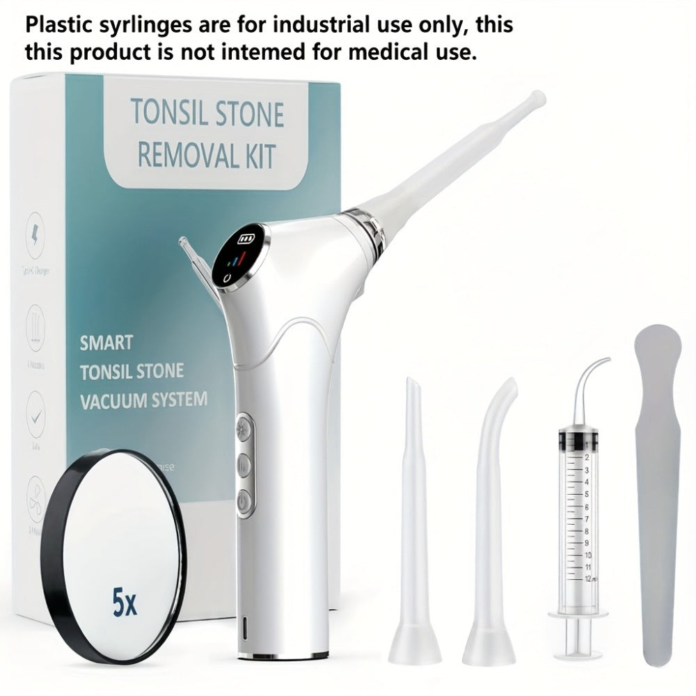 Electronic Vacuum Tonsil Stone Remover - Tonsil Stone Removal Kit with Built-In LED Light & 3 Suction Mode - Fight Oral Irrigator & 5X Magnifying Mirror for Tonsil Stone Removal, Local Warehouse, Christmas Gifts