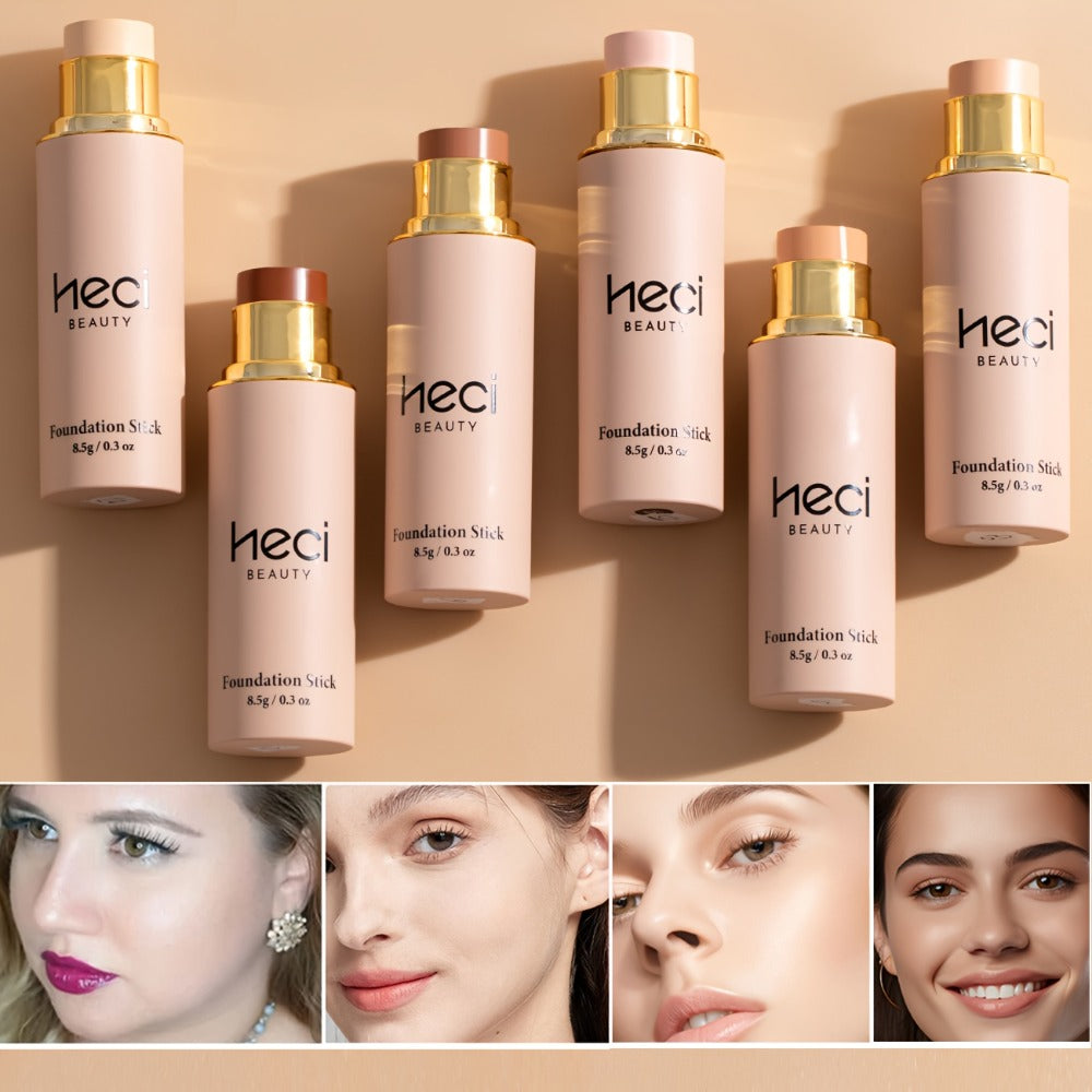 Concealer Foundation Stick 2pcs - Full Coverage CC Cream Waterproof Long-Lasting Matte Finish, Lightweight Moisturizing Formula for Light to Medium Tan Skin Tones, Multi-Purpose Flawless Makeup