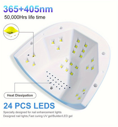 USB Nail Dryer Lamp LCD Display Gel Polish Curing Light Professional Nail Art Drying Lamp for All Gel Polish Manicure Pedicure Salon Home Tool Pink White Blue