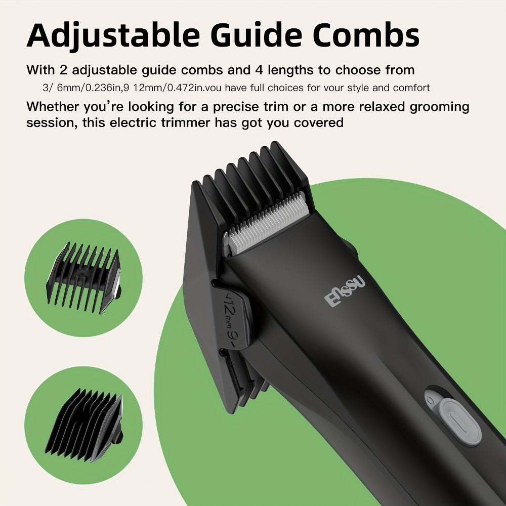 Ball Trimmer for Men - IPX7 Body Hair Trimmer, Ceramic Blade, Battery Display, Replaceable Blade Head, Electric Groin & Pubic Shaver, ES006