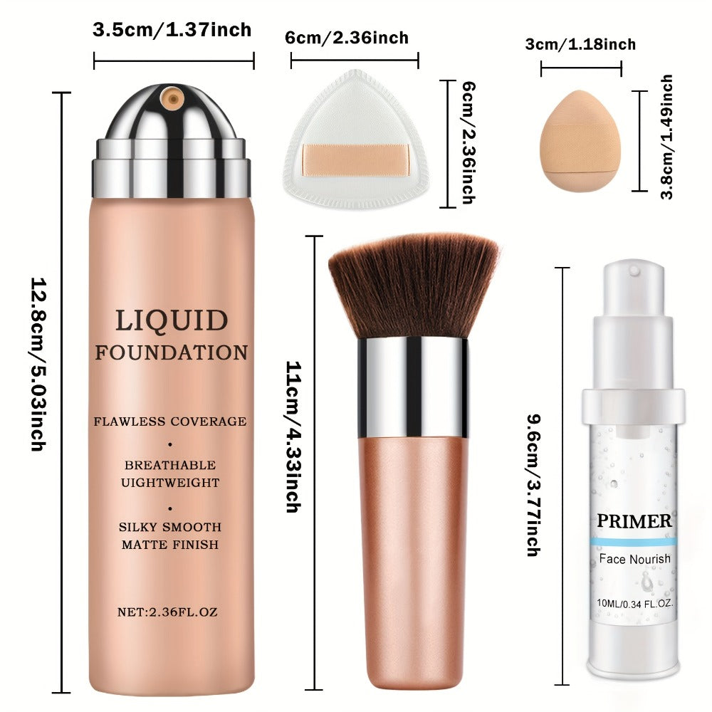 [Full Coverage Foundation] Liquid Foundation Full Coverage Foundation for Mature Skin, Long-Lasting Natural Matte Effect