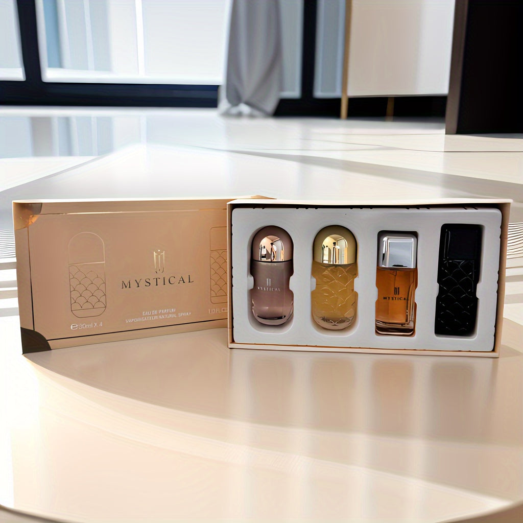 [Mystical Fragrance Gift Set] Mystical Women's Fragrance Gift Set - Lasting Fragrance Fresh, Unisex, Portable Travel Set, Mother's Day, Valentine's Day, Birthday Gift Recommendation, Perfume For Daily Life, Dating And Gifting, Four Different Fragrances