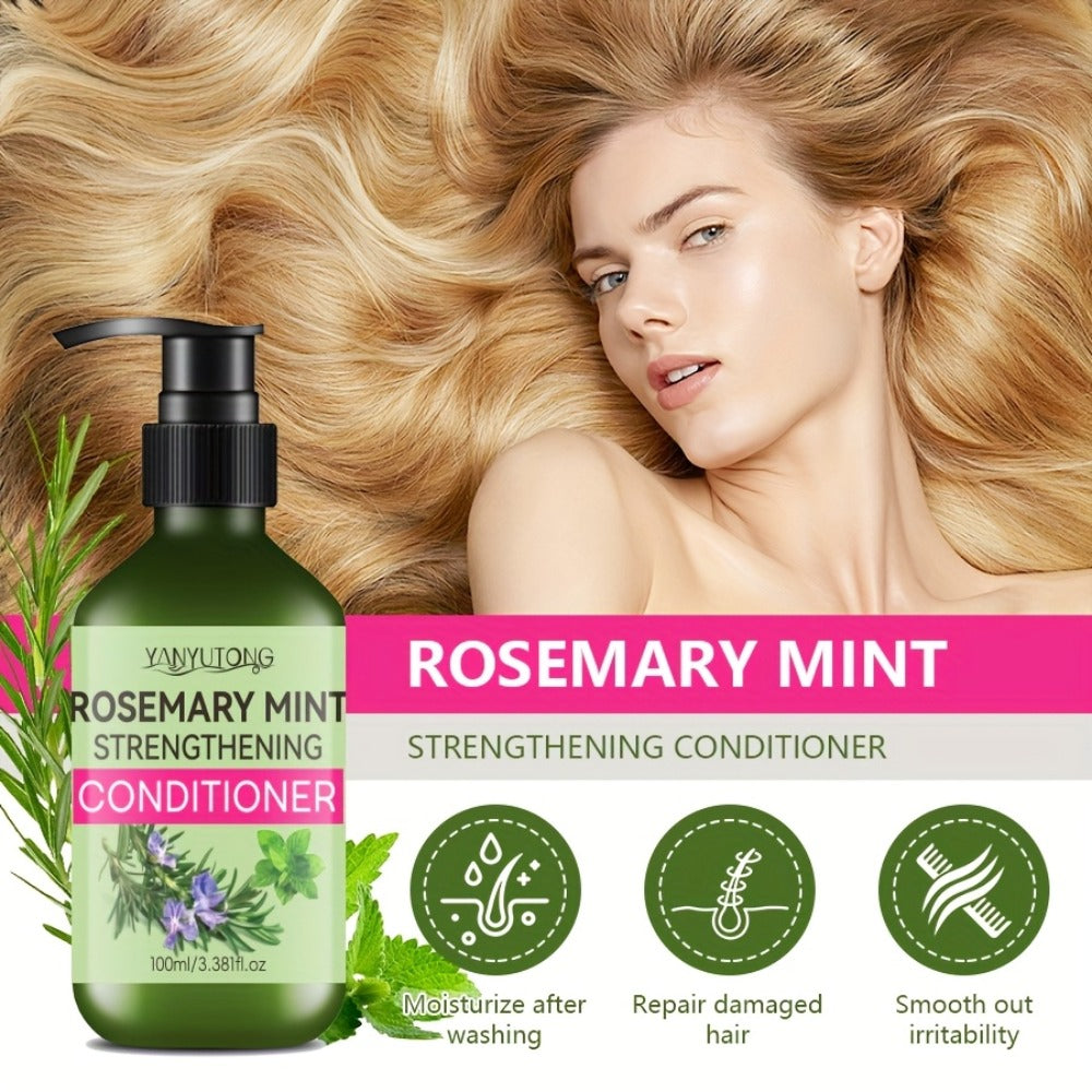 Rosemary Mint Shampoo & Conditioner with Rosemary Extract — Moisturizing, Strengthening Hair Care for All Hair Types, Unisex, Available as Shampoo, Conditioner or Set