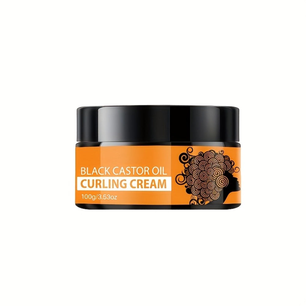 Curl Defining Cream with Castor Oil 2pcs - Hair Styling Curling Cream, Moisturizing Elastin, Repairs Damaged Hair, Rosemary & Coconut Oil Formula, For Wavy Curly Coarse Hair, Holiday Gift Set