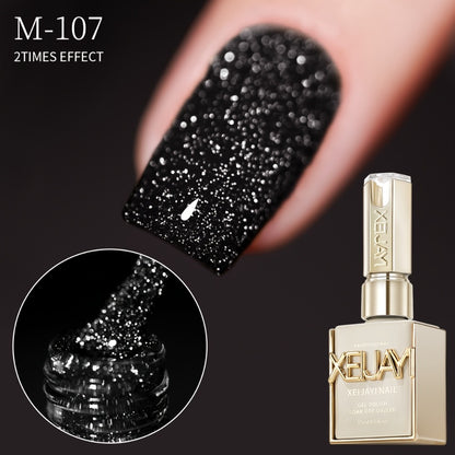 Glitter Gel Nail Polish Set 5 Colors - Broken Stone Sparkling Semi Permanent Soak Off UV LED Nail Gel 0.51oz Each - Long Lasting Glittery Nail Art Polish for Salon & DIY Home Use