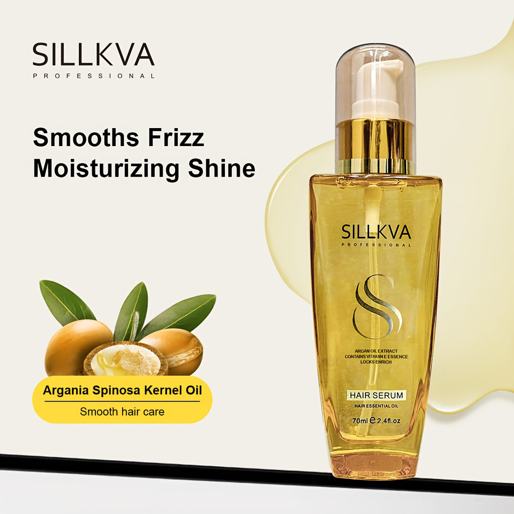 2pcs SILLKVA Argan Oil Hair Serum for Dry, Damaged, Flyaway & Frizzy Hair