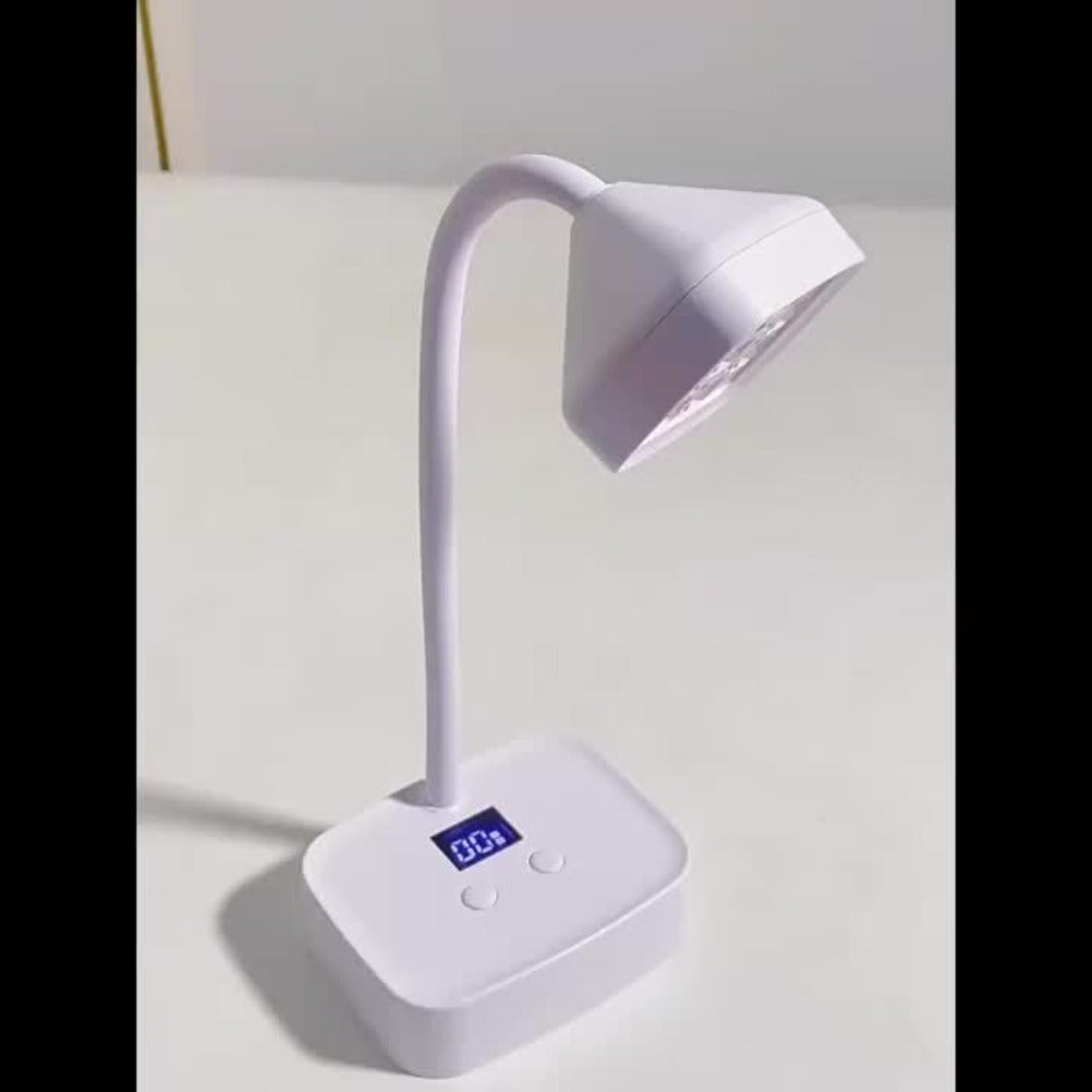 Blue Light Rechargeable Desktop Nail Lamp with Smart Sensor, 360° Adjustable & Portable, Includes 30s/60s Timer, Suitable for All Gel Nails – Salon and Home Use