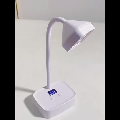 UV LED Nail Lamp Rechargeable Cordless Gel Nail Light Smart Sensor — 360° Gooseneck, LCD Display, 30s/60s Timer, Portable Type-C, Cures All Gel Nails, Salon & Home Use, White