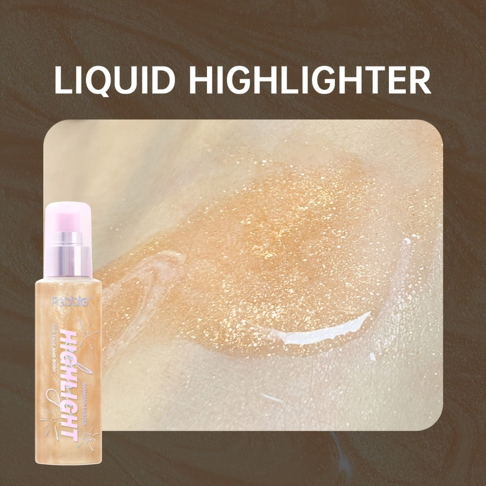Glitter Spray for Body Face Hair Long-Lasting Luminous Shimmer Spray Lightweight Non-Greasy Radiant Glow Makeup for Festival Party Everyday Wear 4 Shades