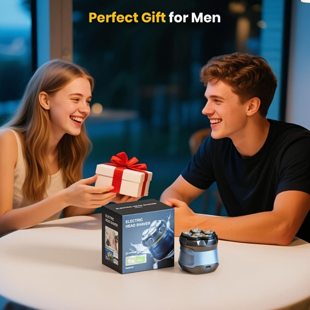 Magnetic 6D Rotary Shaver | Rechargeable Clipper for Bald Heads, Facial Beard Trimmer, IPX7 Waterproof, Quiet Motor, Magnetic Blade Hair Clipper Set | Ideal Gift for Boyfriend, Father's Day Gift