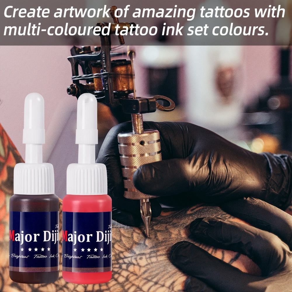 54 Colors Tattoo Ink Set, Professional Permanent Tattoo Kit for Tattoo Artists & Beginners, Full Color Supply
