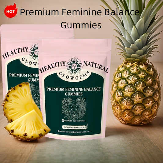 60/120pcs Premium Feminine Balance Gummies | Hawaiian Pineapple Flavor, Women'S Health & Wellness, Probiotics, Preferred Gift for Women - GLOWGEMS