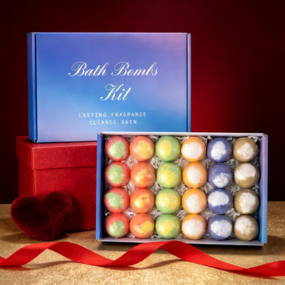 Bath Bombs Set 24 Pack Handmade - Bubble Bath Fizzes Rich in Essential Oils, 20g Each | Luxury Spa Gift for Women, Wife, Girlfriend & Sisters for Birthday, Christmas & Anniversary