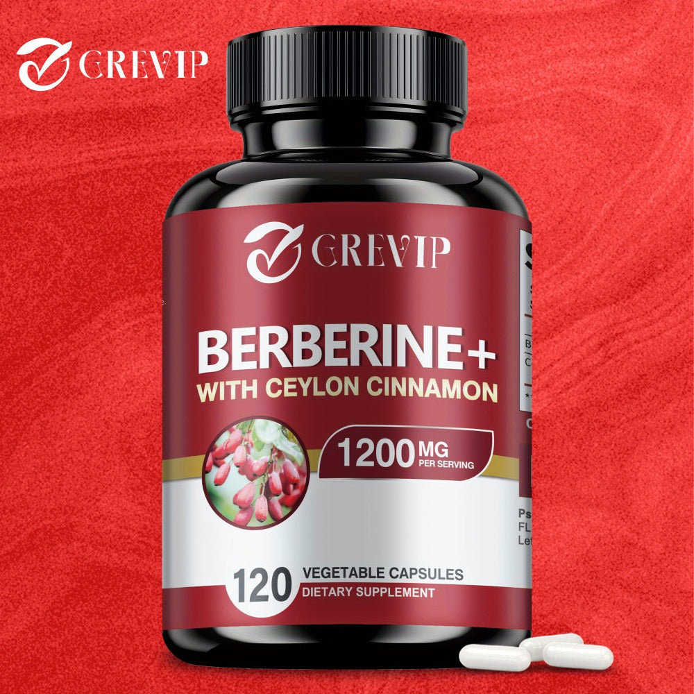 [Berberine + Ceylon Cinnamon] Berberine + Ceylon Cinnamon - Support Healthy Cholesterol Levels, Heart Health, Berberine HCI Dietary Supplement - 120pcs