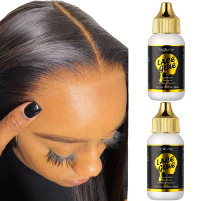 Lace Glue for Wigs Bold Hold Invisible Bonding - Fast Drying Waterproof Extreme Hold Wig Adhesive for Lace Front Wigs Daily Styling 2pcs