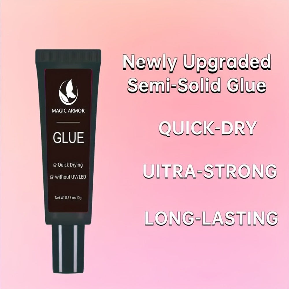 4 * 0.35 oz Of The Strongest Nail Glue, Fast Drying Nail Glue In 10 Seconds, Used For Nail Pressing, Upgraded Super Strong Without Light Solid Bonding Nail Glue, Long-lasting