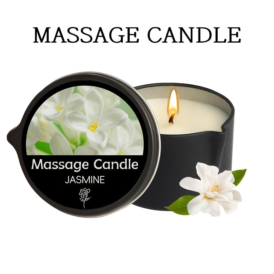 Massage Oil Candle 2-in-1 Soy Wax Scented Candle with Essential Oil Moisturizing Body Lotion Spa Pedicure Nail Salon Gift for Women 2oz
