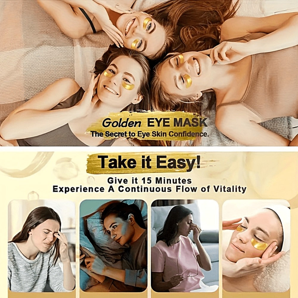 Golden Eye Mask (24 Pairs), Collagen Eye Patches, Make Skin Look Smoother & Firmer, Suitable for All Skin Types, The Look Of Fine Lines & Wrinkles, Korean Skincare Products, Autumn & Winter Skincare Products, Christmas And Halloween Gifts