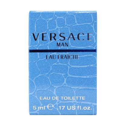 Versace Eau Fraiche EDT 5ml Mini Travel Spray Men's Fresh Aquatic Cologne Portable Atomizer Sample Size Gift for Him Lemon Bergamot