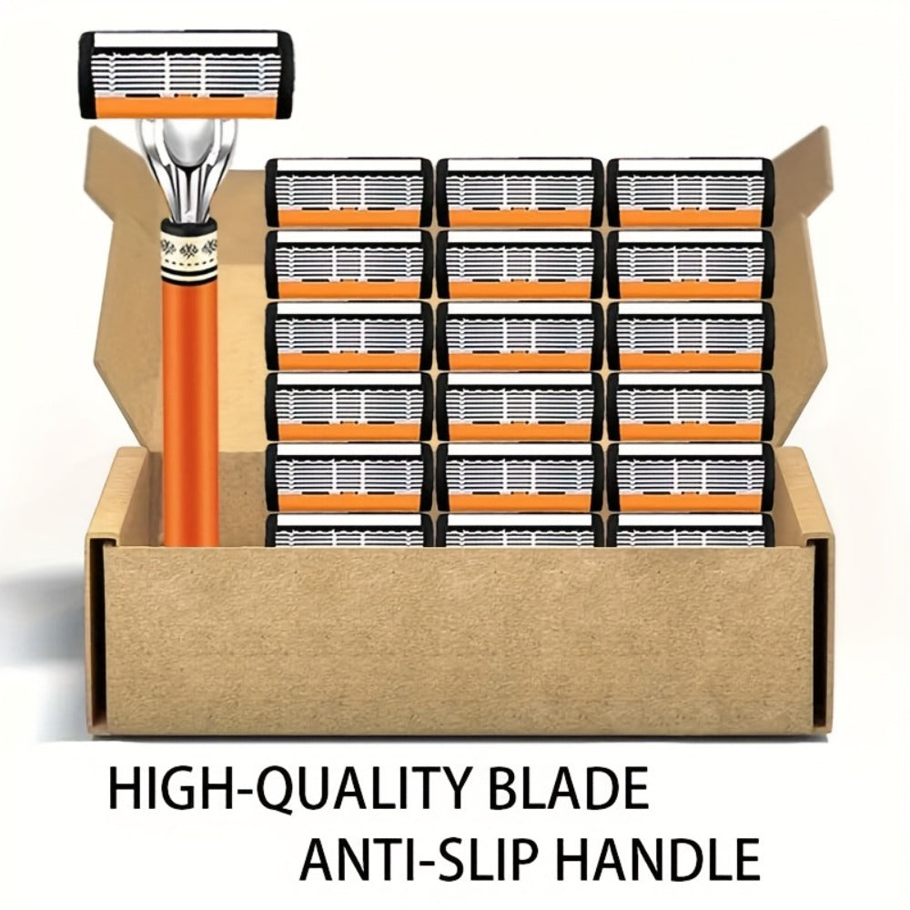 The Classic Men's Manual Razor Is Equipped with Two Comfortable Handles, Sharp And Durable Stainless Steel Blades, And A Progressively Optimized Shaving Experience. It Is An Indispensable Shaving Accessory for Men