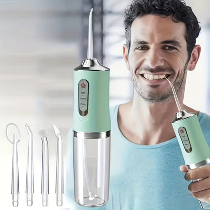 Water Flosser Electric Oral Irrigator with Precision Pressure Control, 360° Rotating Nozzle, Deep Clean Teeth & Gums, Replaceable Heads, USB Rechargeable, for Home & Travel Use