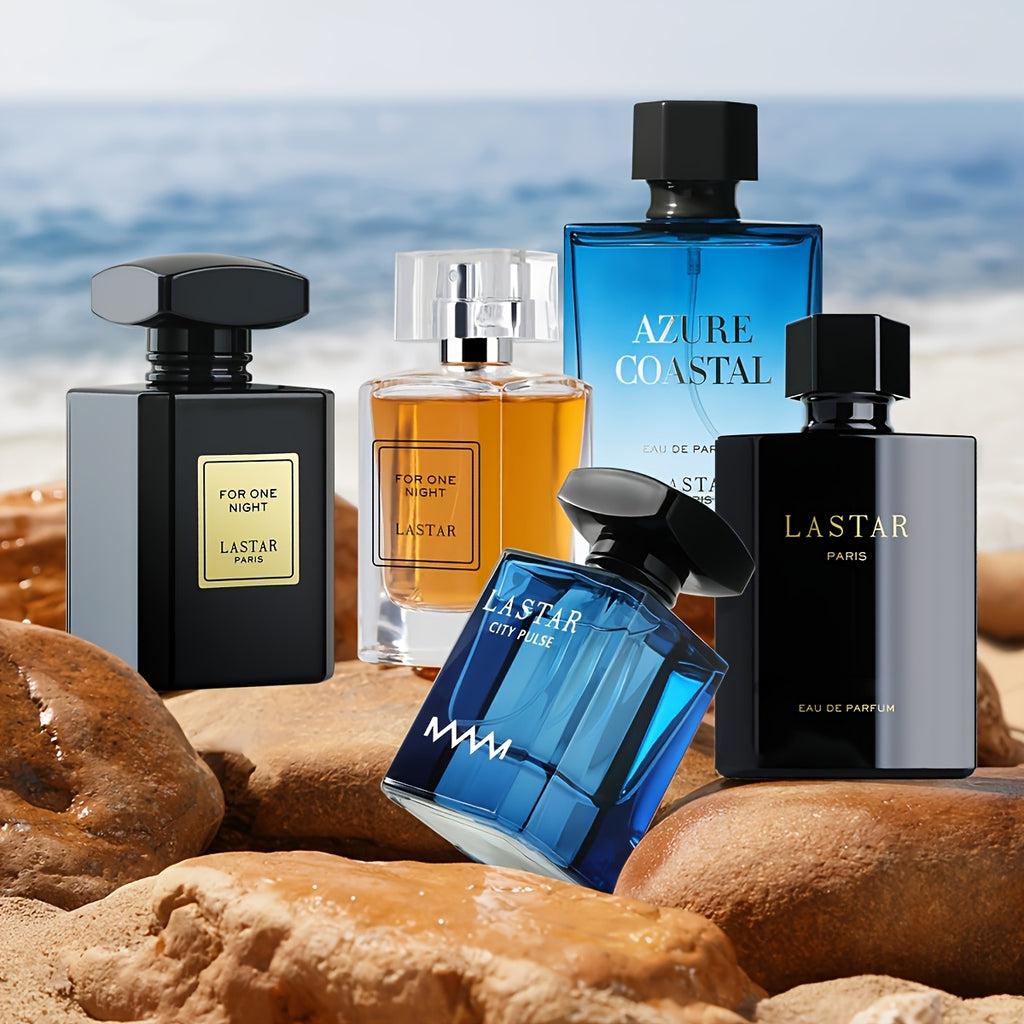 LASTAR Men' 5-Scents Pheromone Perfume Cologne - Long-Lasting Arabian Fragrance with Oriental Woody Aquatic Floral Scent Suitable for Daily Use & Special Occasions, Ideal Gift for Dates, Anniversaries, Birthdays (1.86oz/1.69oz EDP)