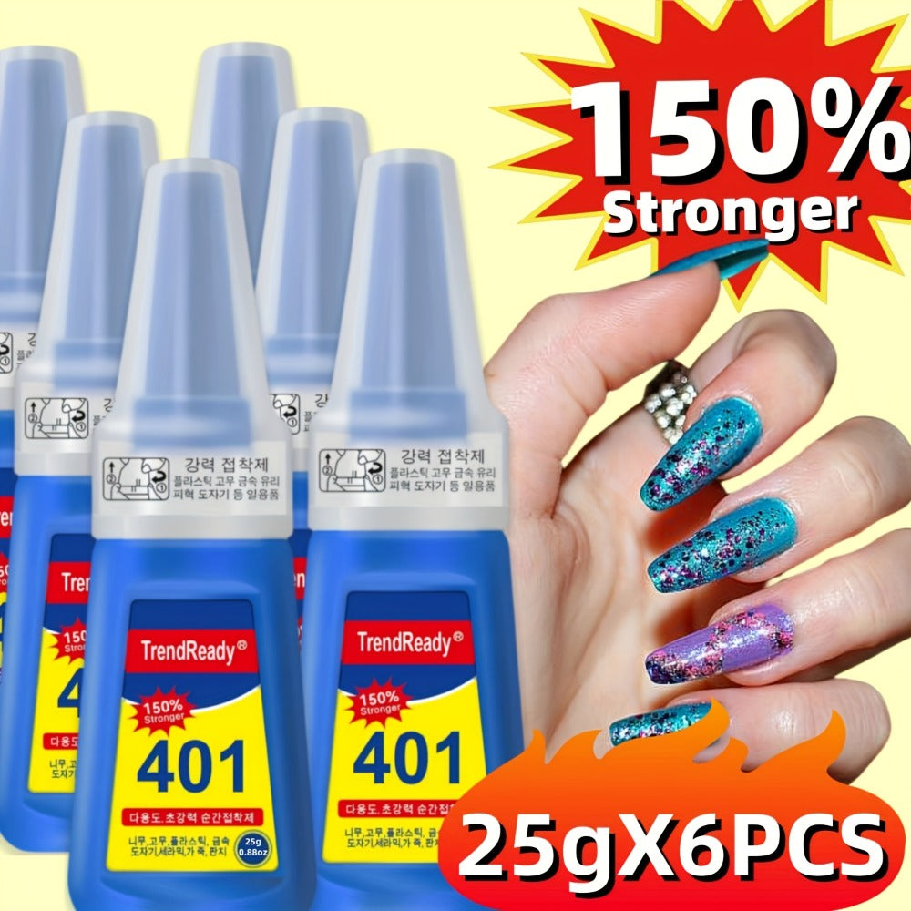 TrendReady 25g Nail Glue - Extreme Hold For Fake Nails & Tips, 30+ Days Wear, Smudge Proof, Salon Quality Kit