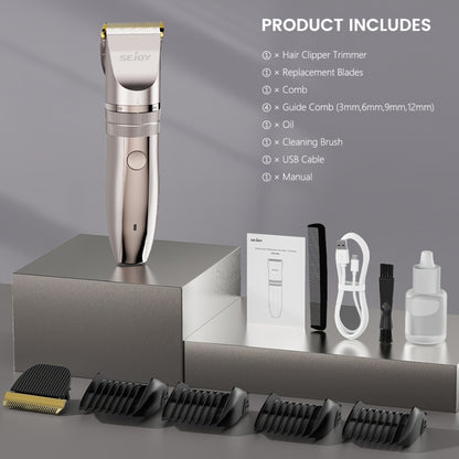 Electric Beard Trimmer for Men Cordless USB Rechargeable Precision Dial 5-Level Adjustable Mustache Trimmer Grooming Tool Men's Gift Facial Hair Trimmer