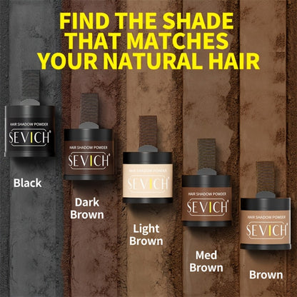 Hairline Shadow Powder Kit with Brush - Waterproof Hair Root Concealer for Thinning Hair & Receding Hairline | Instant Natural Look | 5 Shades | Black, Brown