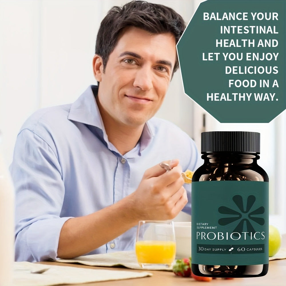 Probiotics for Digestive Health, 3 in 1 Gut Health Probiotics And Prebiotics/Postbiotics, Slow Release Synbiotic Probiotic Capsules for Complete Gut Harmony Probiotic Multi Enzyme