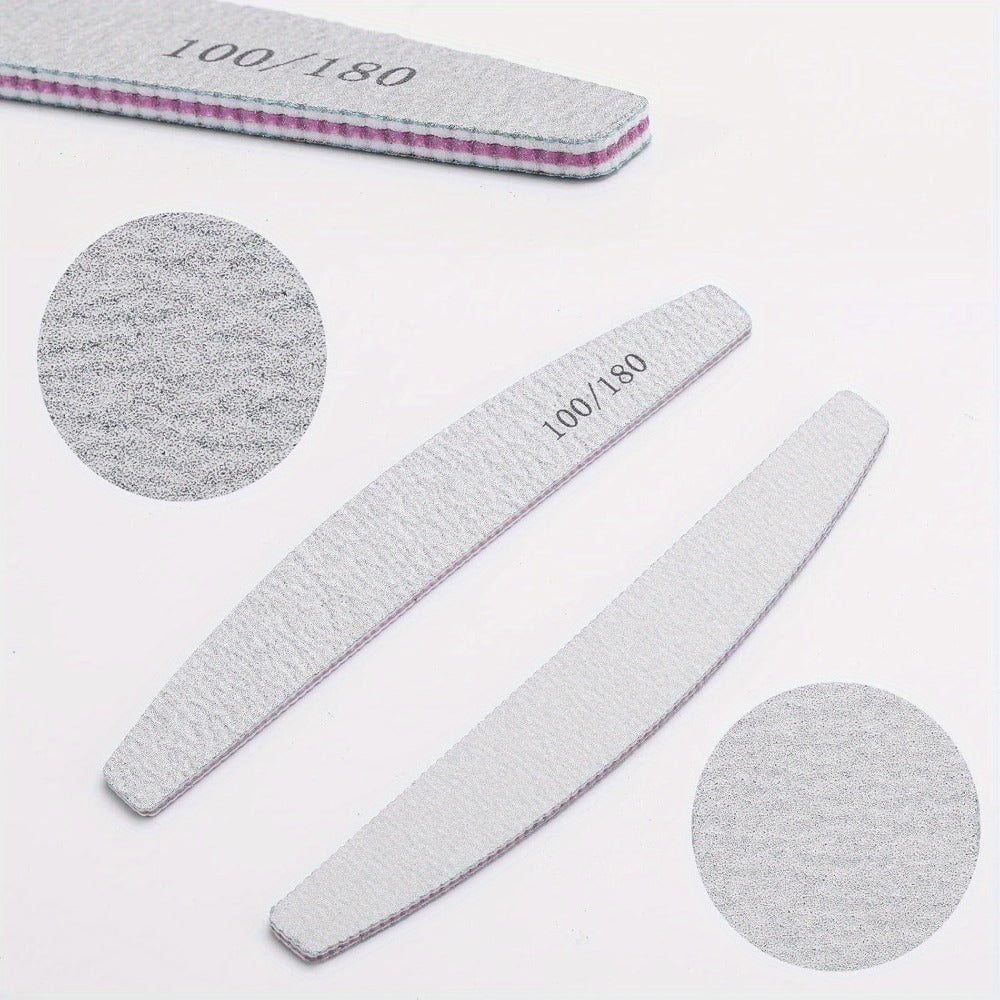 20/35pcs Professional Nail Files & Buffers - Heavy//Dusk/Dinner Bell (100/180 Grit) Double-Sided Sanding Boards, Reusable Polishable Blocks for Manicure, Pedicure - Suitable for & Salon Use, Non-Removable Abrasive Faces