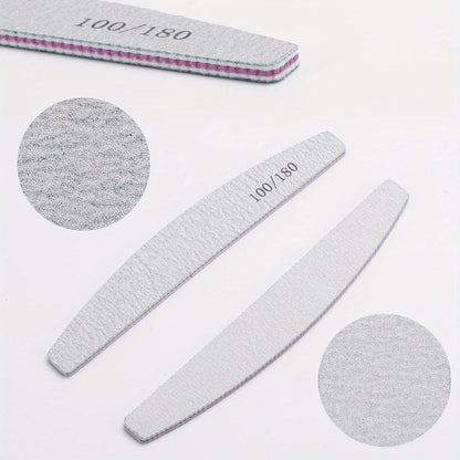 Nail Files and Buffers Professional 100 180 Grit Double-Sided Sanding Boards Reusable Polishing Blocks for Manicure Pedicure Salon Home Use Value Pack 20 or 35 Pieces