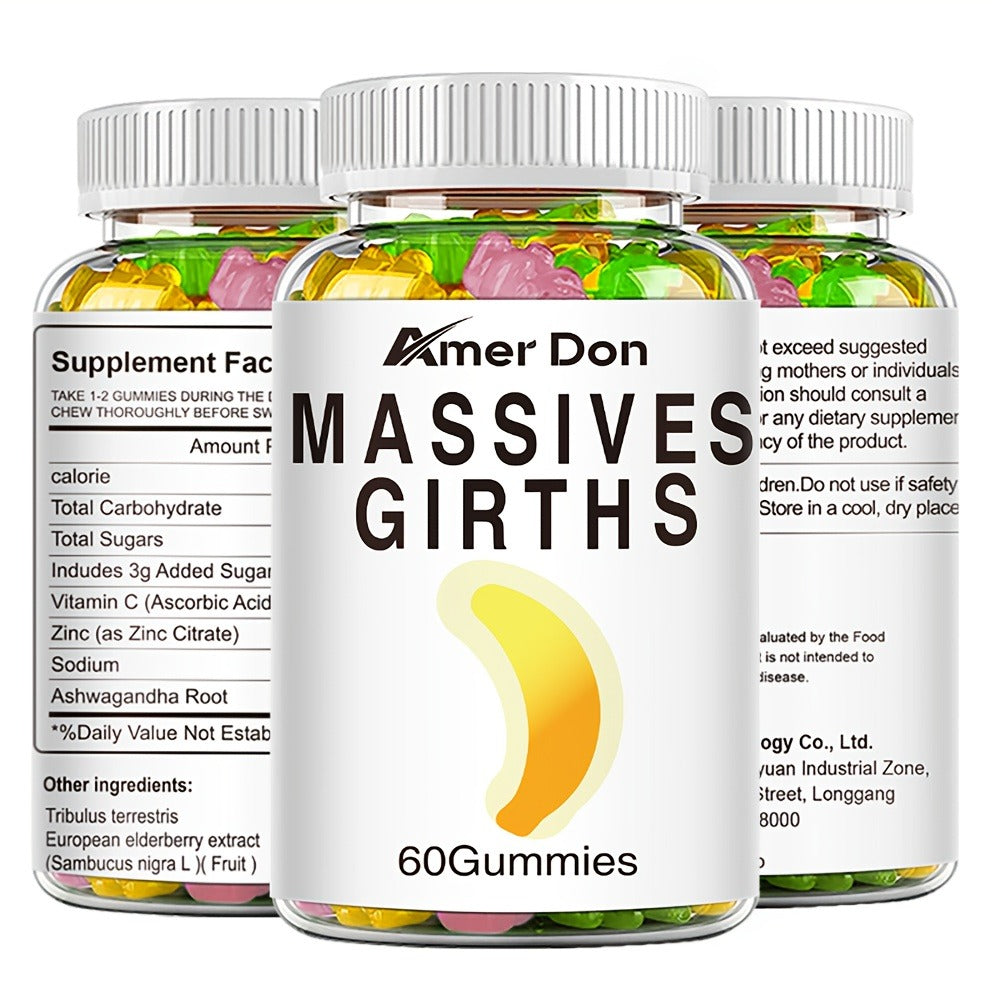 [Ashwagandha Gummies] Men's Gummies, Ashwagandha, Premium Active Formula, for Men's And Women's Active Lifestyle - 120/240/360 Gummy Bears
