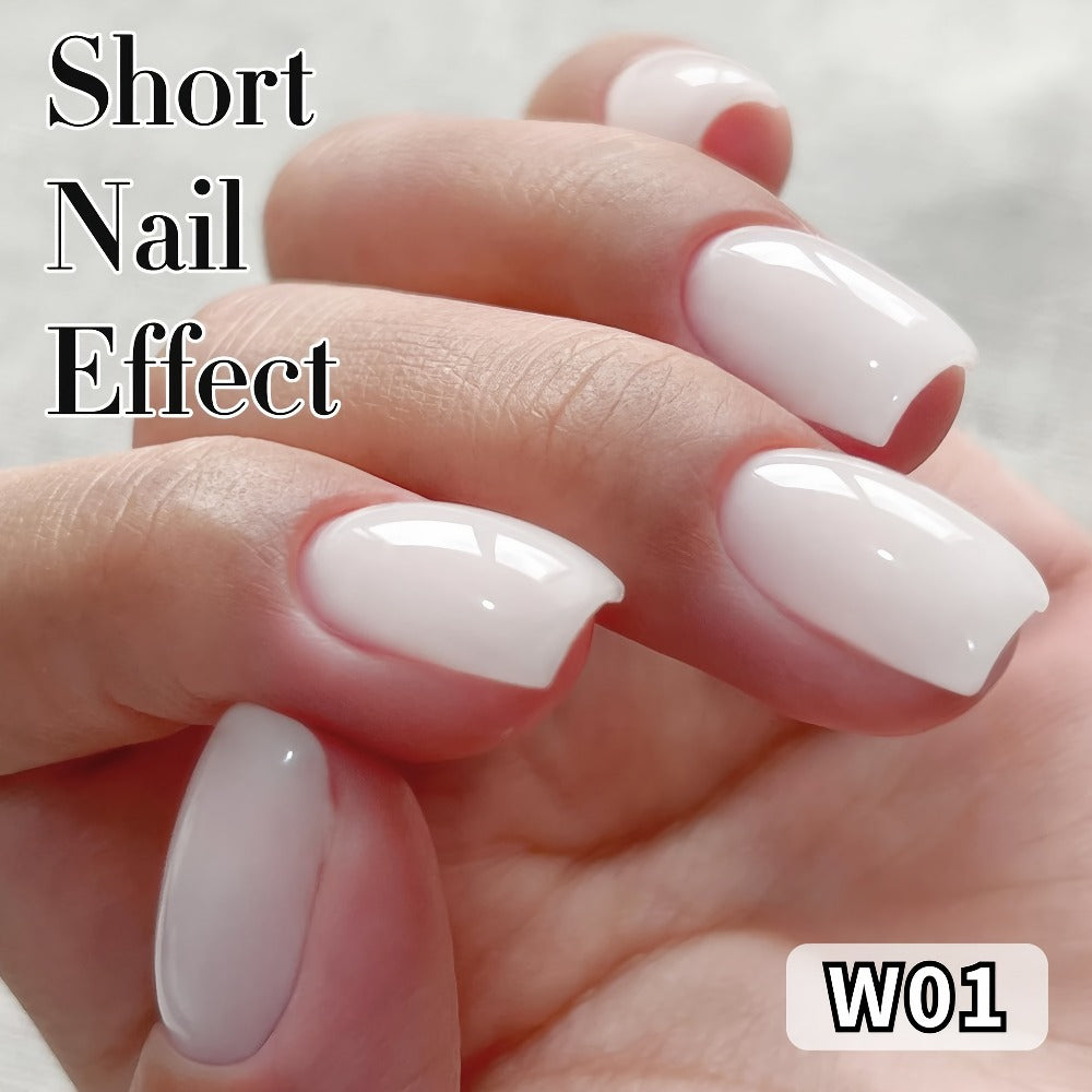 MISS MISIDY 0.54oz Milky White Gel Nail Polish - Japanese & Korean Beauty Series Suitable for Salon & - Use, Alcohol-Free Long-Lasting Sheer Jelly Polish, Neutral Natural Light Gel for Nail Glue or Polish, Glossy Finish