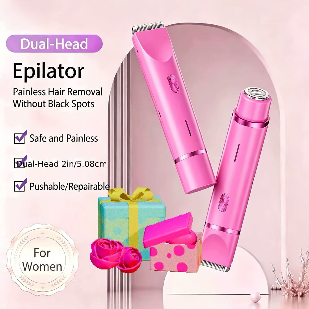 Women's Electric Shaver 4-in-1 Rechargeable Grooming Kit - Hair Remover Eyebrow Trimmer Nose Hair & Bikini Trimmer for Face Legs Underarms Painless