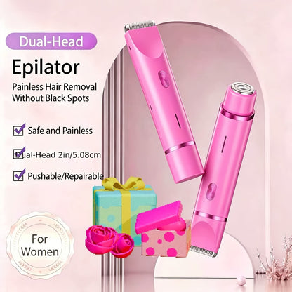 Women's Electric Shaver 4-in-1 Rechargeable Grooming Kit - Hair Remover Eyebrow Trimmer Nose Hair & Bikini Trimmer for Face Legs Underarms Painless