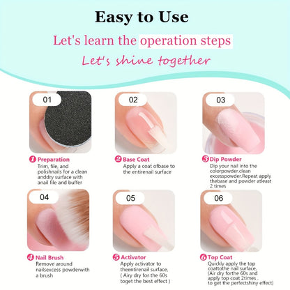 Mood Changing Dip Powder Nail Kit 6 Colors Color Changing Formula No Lamp Needed DIY Manicure Trendy Nail Gift for Women Nail Art Set