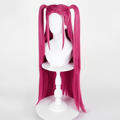 K-Pop Cosplay Wig Long Straight 30 Inch – Korean Idol Costume Hair for Halloween, Anime & K-Drama Character Dress Up, Rose Red, Purple, Black Purple Colors for Women & Girls