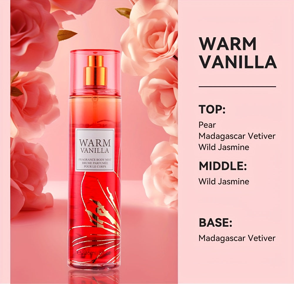 2pcs Women's Body & Hair Fragrance Mist - 8fl.oz, Long-Lasting Perfume with Fruity & Floral Scents, Ideal for Dates, Daily Wear & Gifts