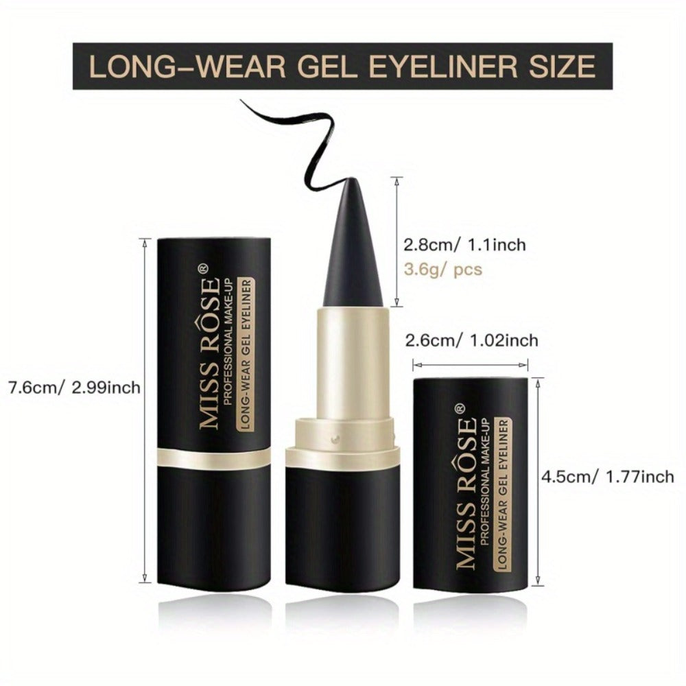 Eyeliner Pencil Set 3pcs Waterproof Black - Long-Lasting Smudge-Proof Matte Eye Liner Precise Single Tip Gentle Formula Sensitive Eyes All Day Wear Women