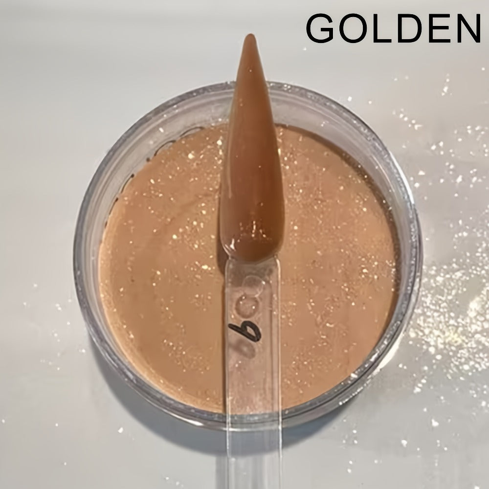 A Kit for Acrylic Nail Powder Featuring 4 Ounces of Glitter in Cool Pink, Golden, And Natural Tones, Suitable for Extensions, Sculpting, And 3D Designs. It Is Free of Formaldehyde, Does Not Require a Lamp, And Comes in a Durable Container Or Box