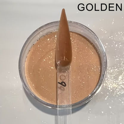 Acrylic Nail Powder Kit 4oz Glitter - Cool Pink Golden Natural Tones for Extensions Sculpting & 3D Nail Art - Formaldehyde Free No Lamp Needed Professional Acrylic Powder Set
